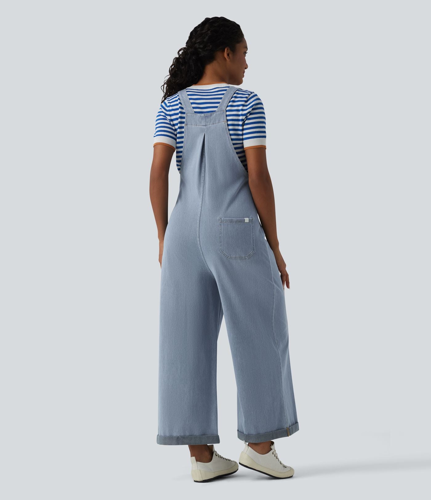 Halara Flex™ Salopette en denim coupe large avec poches