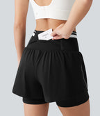 Short d’entraînement 2-en-1 SoftlyZero™ Airy réfléchissant taille très haute gainant effet frais 12,5 cm avec poches