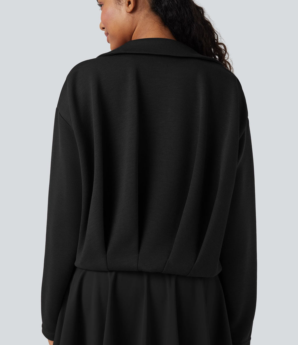 Veste décontractée SpacerTek™ à manches longues, col et plis, avec fermeture éclair