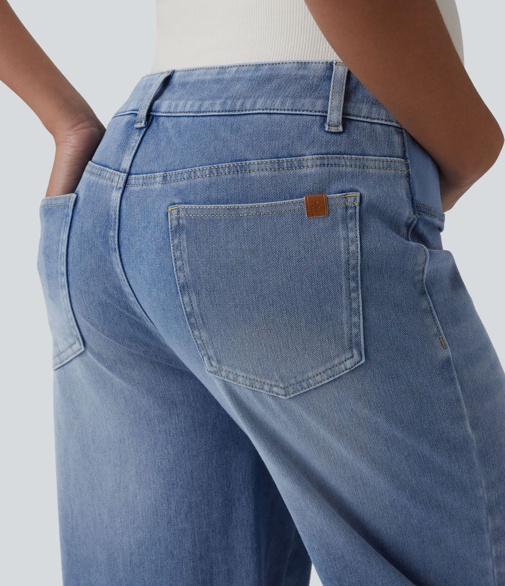Halara Flex™ Jean droit de maternité décontracté taille mi-haute avec poches