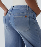 Halara Flex™ Jean droit de maternité décontracté taille mi-haute avec poches