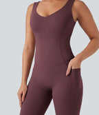 Combinaison de sport Halara UltraSculpt™ col V gainante push-up à poches
