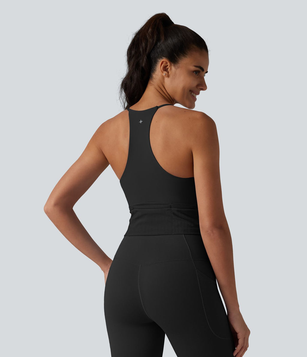 Débardeur de yoga SoftlyZero™ Airy dos nageur effet frais InstantCool avec brassière intégrée, poches, protection solaire UPF50+