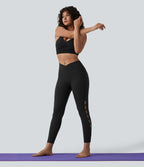 Legging de yoga SoftlyZero™ 7/8 taille haute croisée découpes avec poches - UPF50+