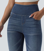 Jean skinny 7/8 casual taille haute Halara Flex™ avec poches