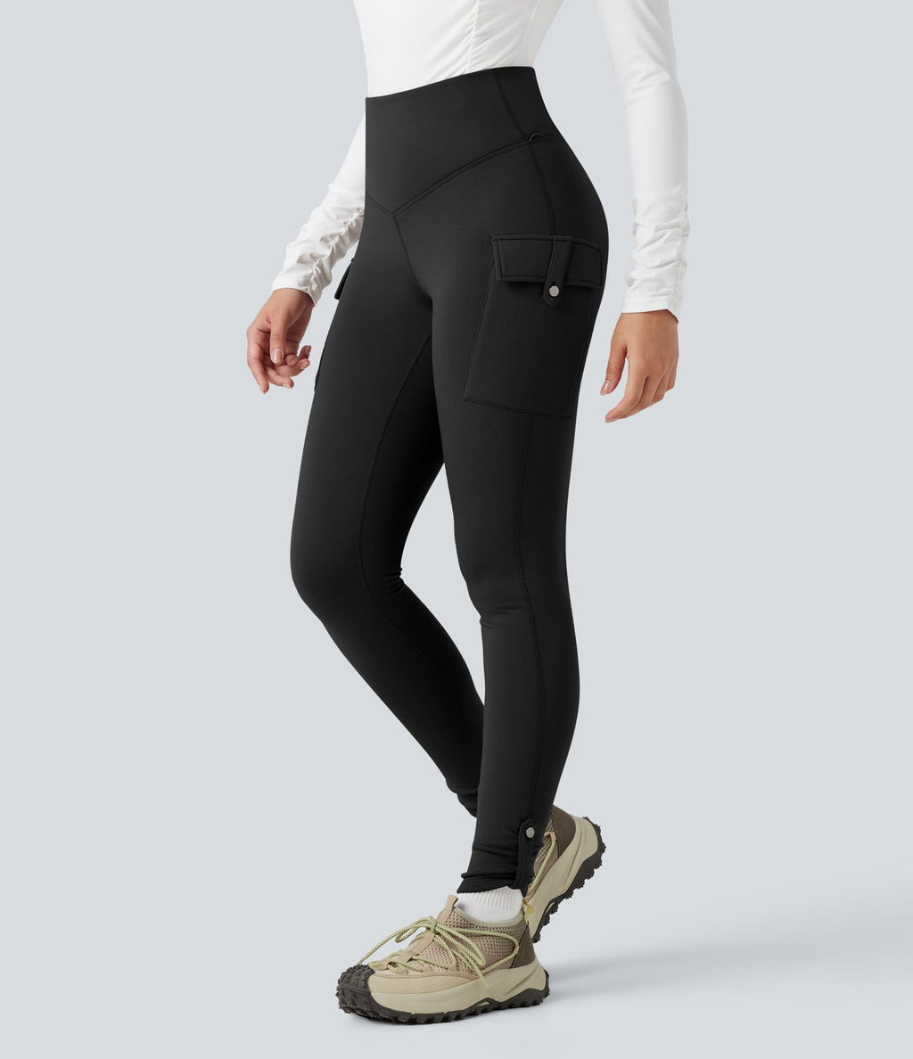 Legging de randonnée polaire gainant taille haute avec poches