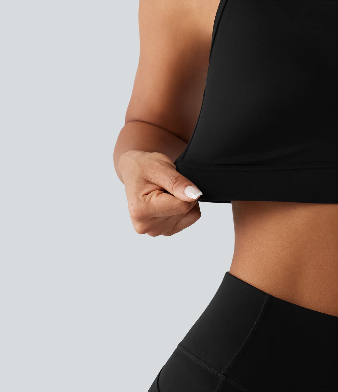 Brassière de sport d'entraînement maintien moyen col U dos nu avec boucle ajustable et [coque moulée 3D]