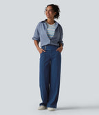 Halara Flex™ Jean droit coloré taille basse avec poches