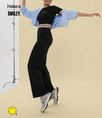 Pantalon de yoga droit Halara X Smiley® Halara UltraSculpt™ taille haute ventre plat avec poches