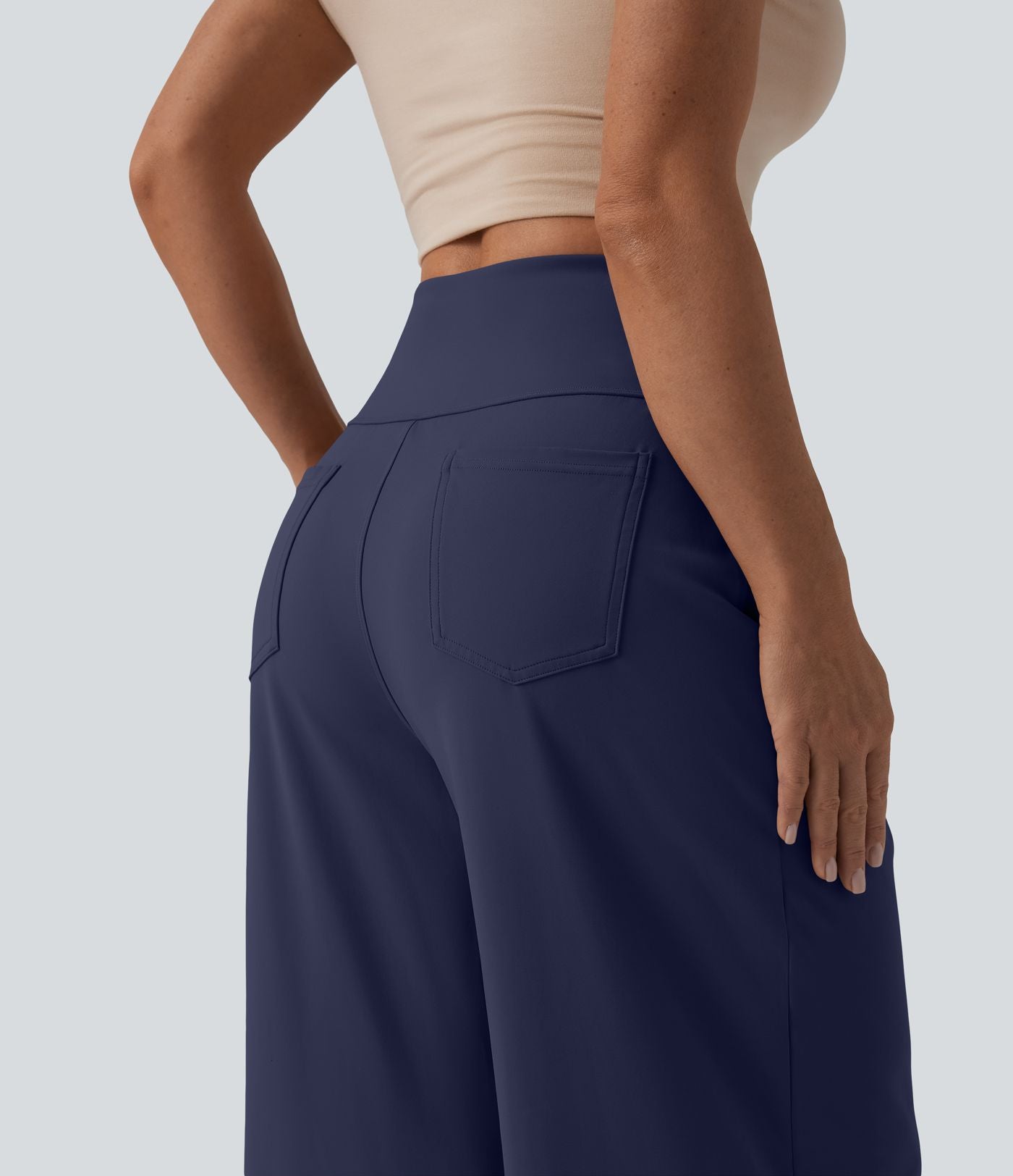 Pantalon large décontracté SoftlyZero™ Airy gainant taille haute effet frais InstantCool avec poches, protection solaire UPF50+