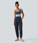 Jogging cargo casual taille mi-haute avec poches