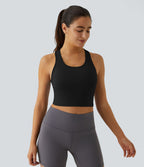 Softlyzero™ Plush Plus Débardeur Yoga Crop à Col U Plongeant Dos Nu Dos Nageur Découpé - UPF50+