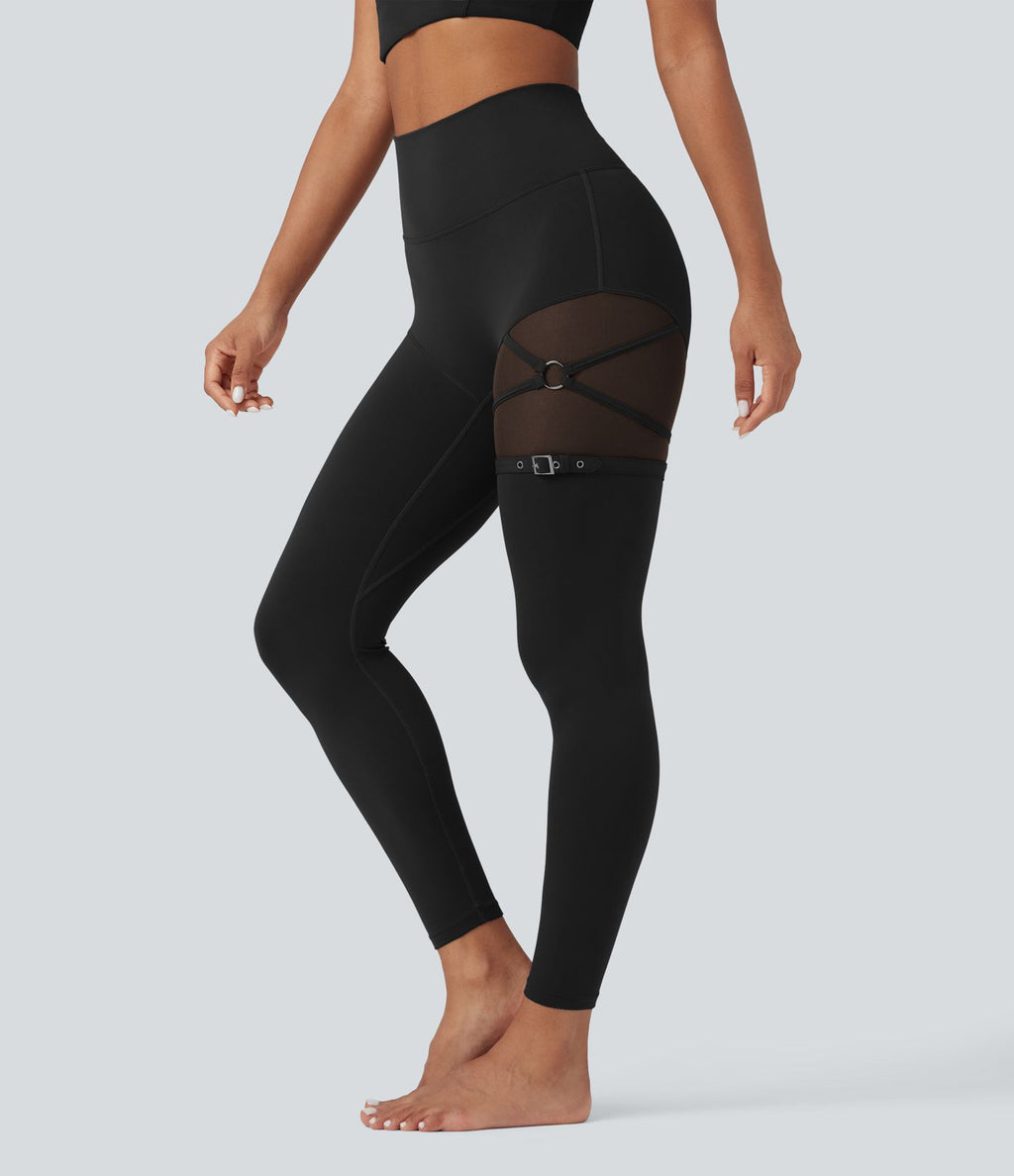 Legging de danse SoftlyZero™ taille haute mesh contrastant avec boucle réglable et poche - UPF50+