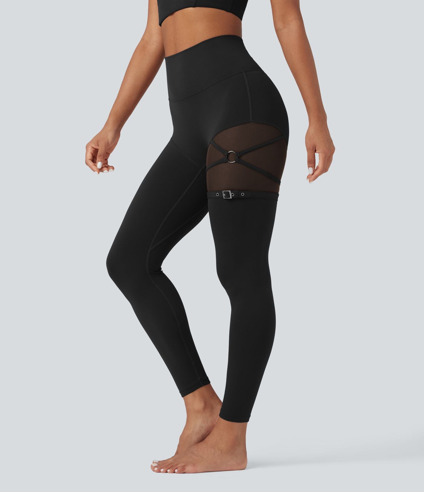 Legging de danse SoftlyZero™ taille haute mesh contrastant avec boucle réglable et poche - UPF50+