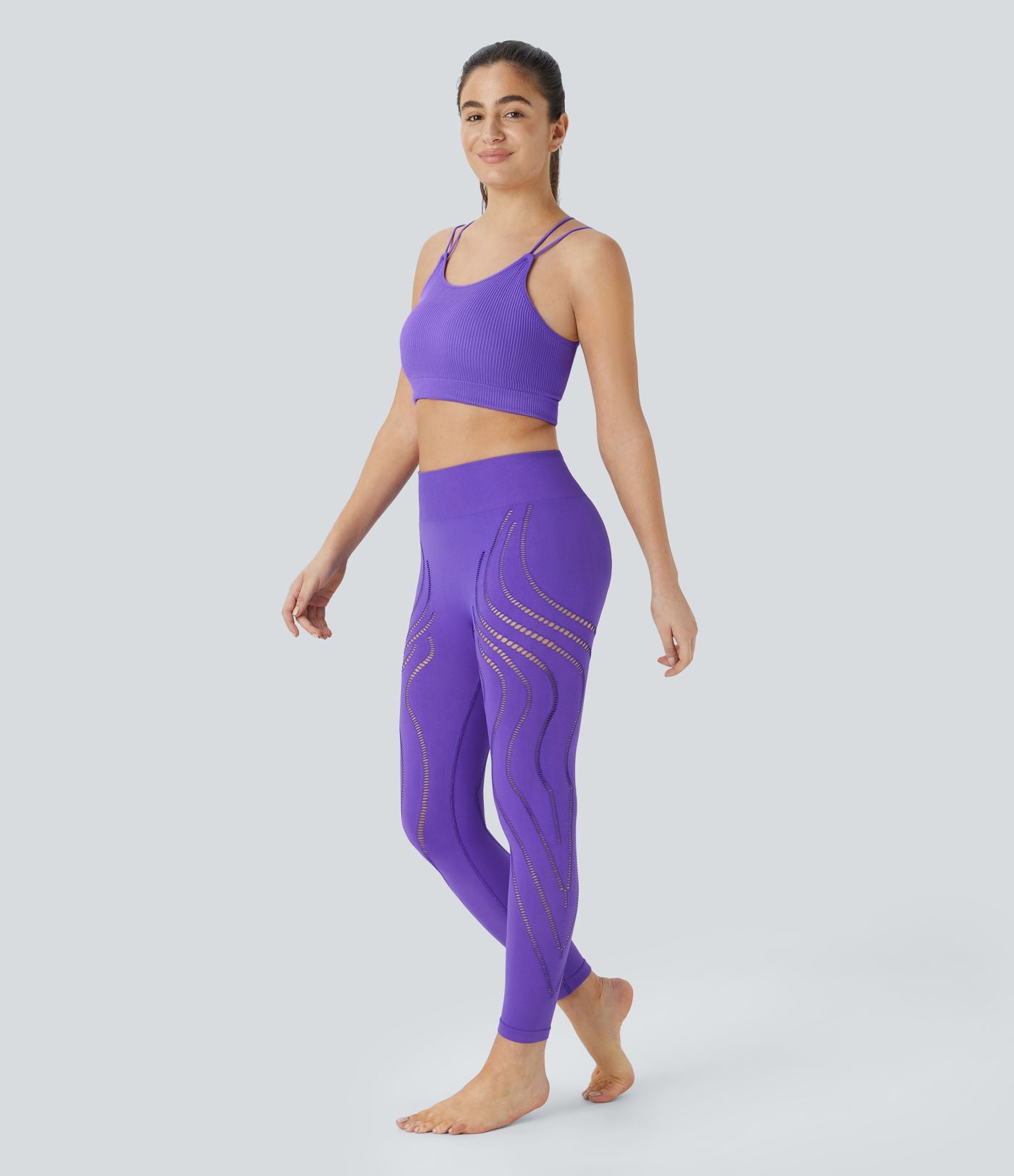 Legging yoga 7/8 taille haute avec découpes sans couture OneForm Seamless Flow