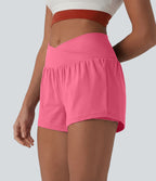 Short de yoga 2-en-1 SoftlyZero™ Airy croisé taille haute 7,5 cm effet frais InstantCool avec poches