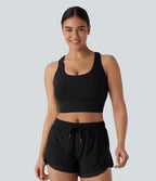 Brassière de sport course col U maintien moyen crochet ajustable E-G