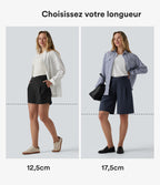 Short tailleur DayStretch mi-taille asymétrique 12,5 cm avec poches