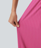 Combinaison tailleur col V sans manches à rayures et fronces avec poches - Easy Peasy