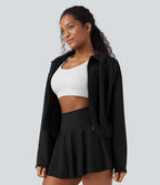 Veste décontractée SpacerTek™ à manches longues, col et plis, avec fermeture éclair