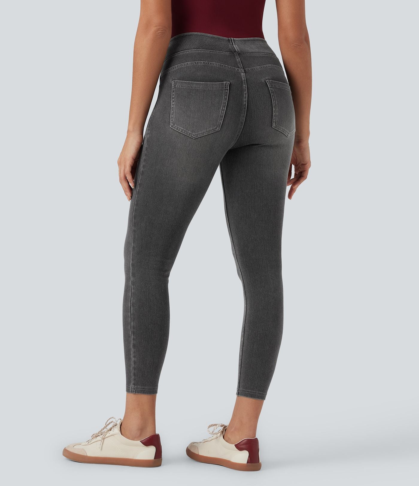 Leggings 7/8 décontractés en denim taille haute avec poches Halara Flex™