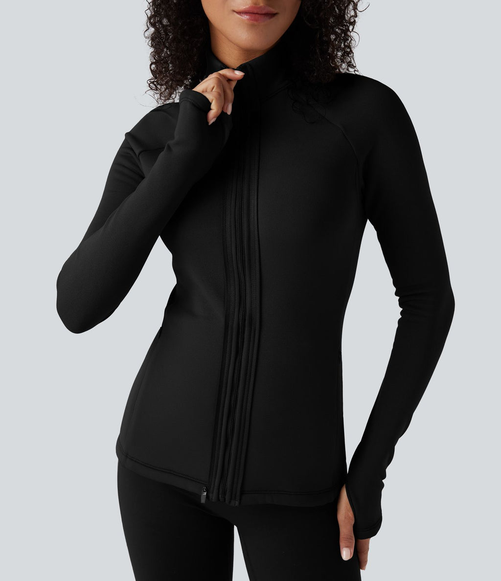 Veste polaire PuffFlex 3-en-1 à col montant et manches longues avec passe-pouces et gilet matelassé avec poches