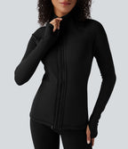 Veste polaire PuffFlex 3-en-1 à col montant et manches longues avec passe-pouces et gilet matelassé avec poches
