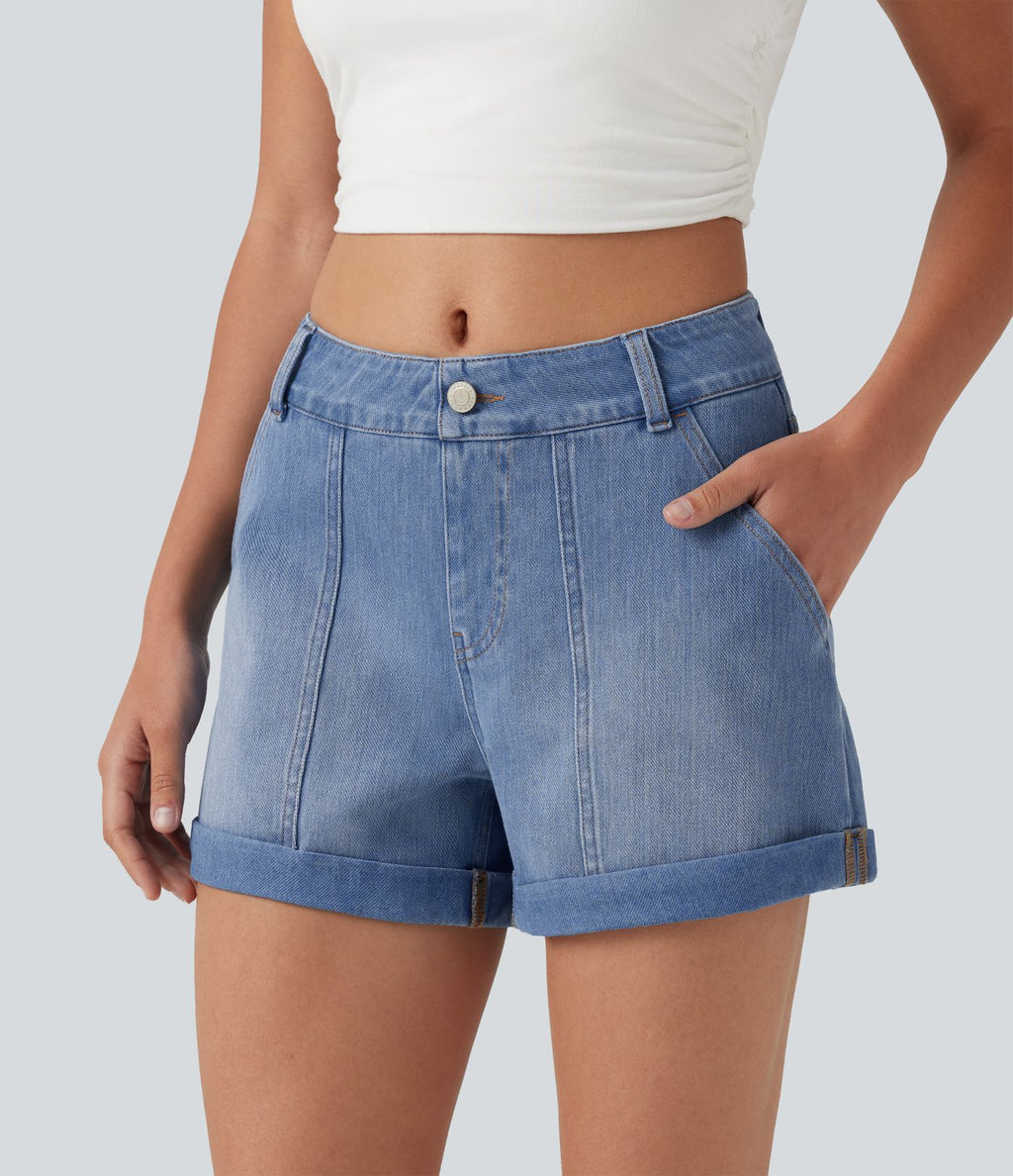 Short en jean Halara Flex™ taille basse décontracté 7,5 cm avec poches