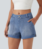 Short en jean Halara Flex™ taille basse décontracté 7,5 cm avec poches