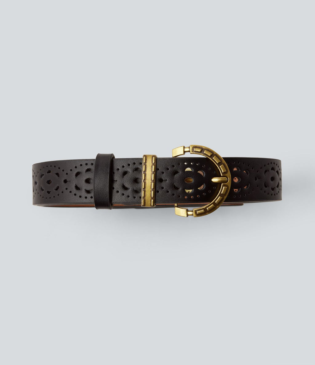 Ceinture ajourée à boucle métallique