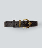 Ceinture ajourée à boucle métallique
