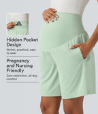 Short de yoga maternité SoftlyZero™ Airy 2-en-1, taille très haute, à effet frais InstantCool, 22,5 cm, avec poches