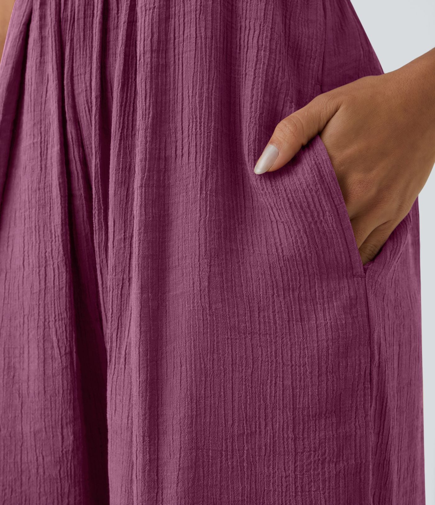 Combinaison Dos Nu Fines Bretelles Lacets Poche Latérale Plissée Grande Taille