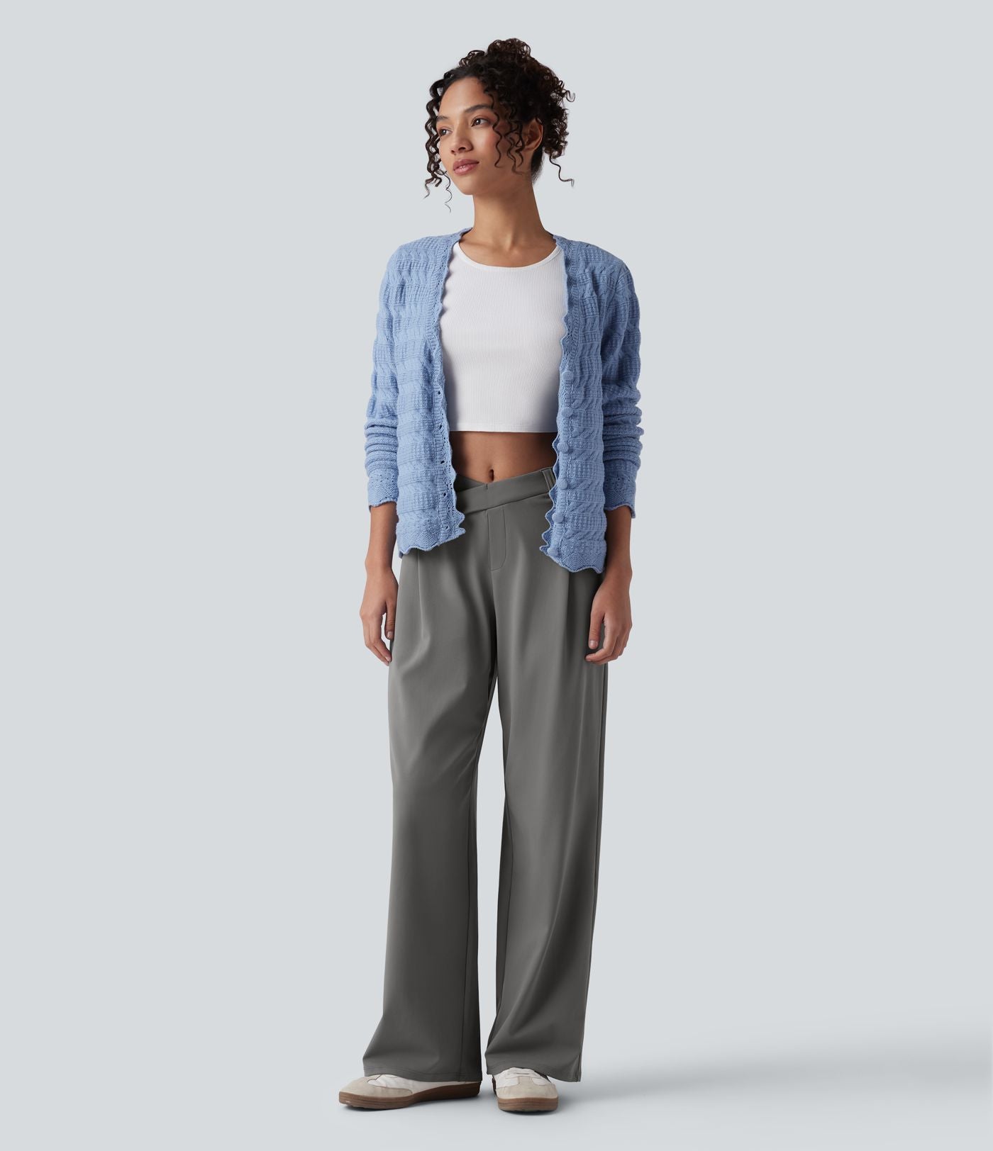 Pantalon tailleur ample asymétrique taille mi-haute Halara Flex™ DayStretch avec poches