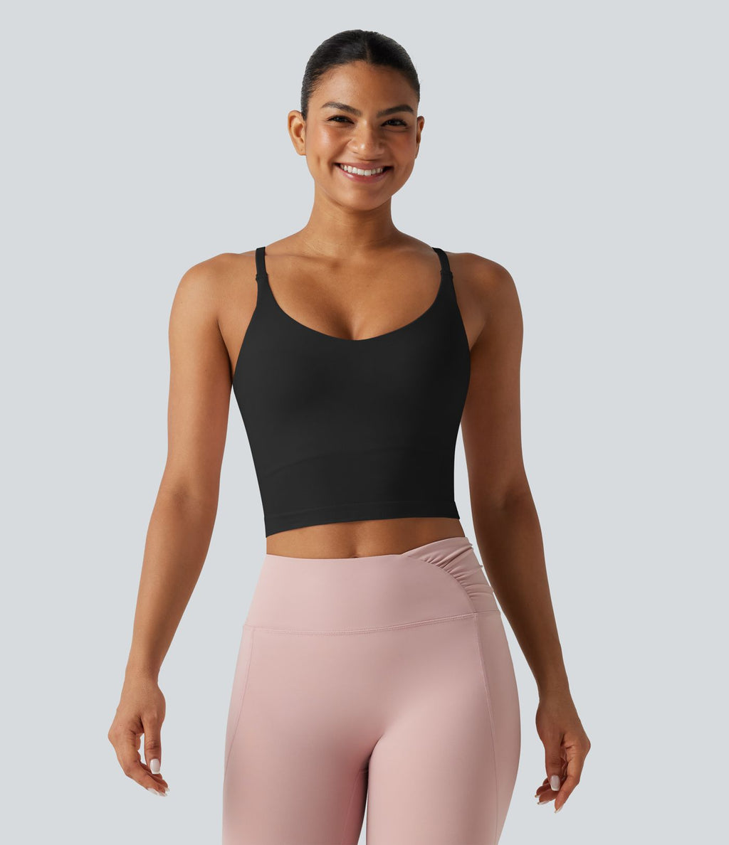 Débardeur de yoga court OneForm Seamless Flow, brassière intégrée