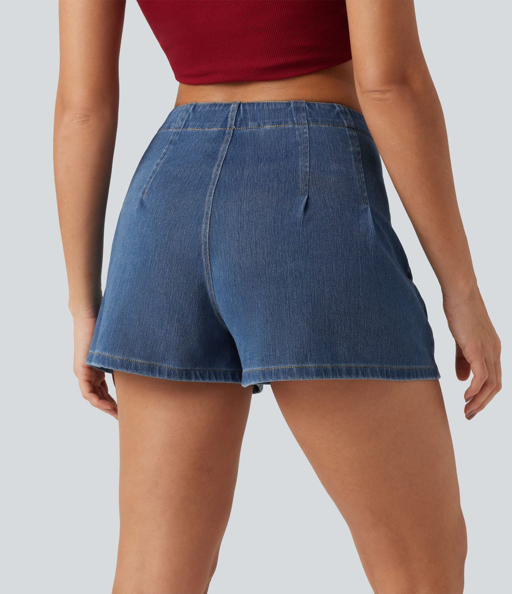 Halara Flex™ Short en denim taille haute 7,5 cm avec poches