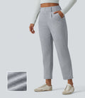 SpacerTek™ Pantalon fuselé décontracté taille haute avec poches