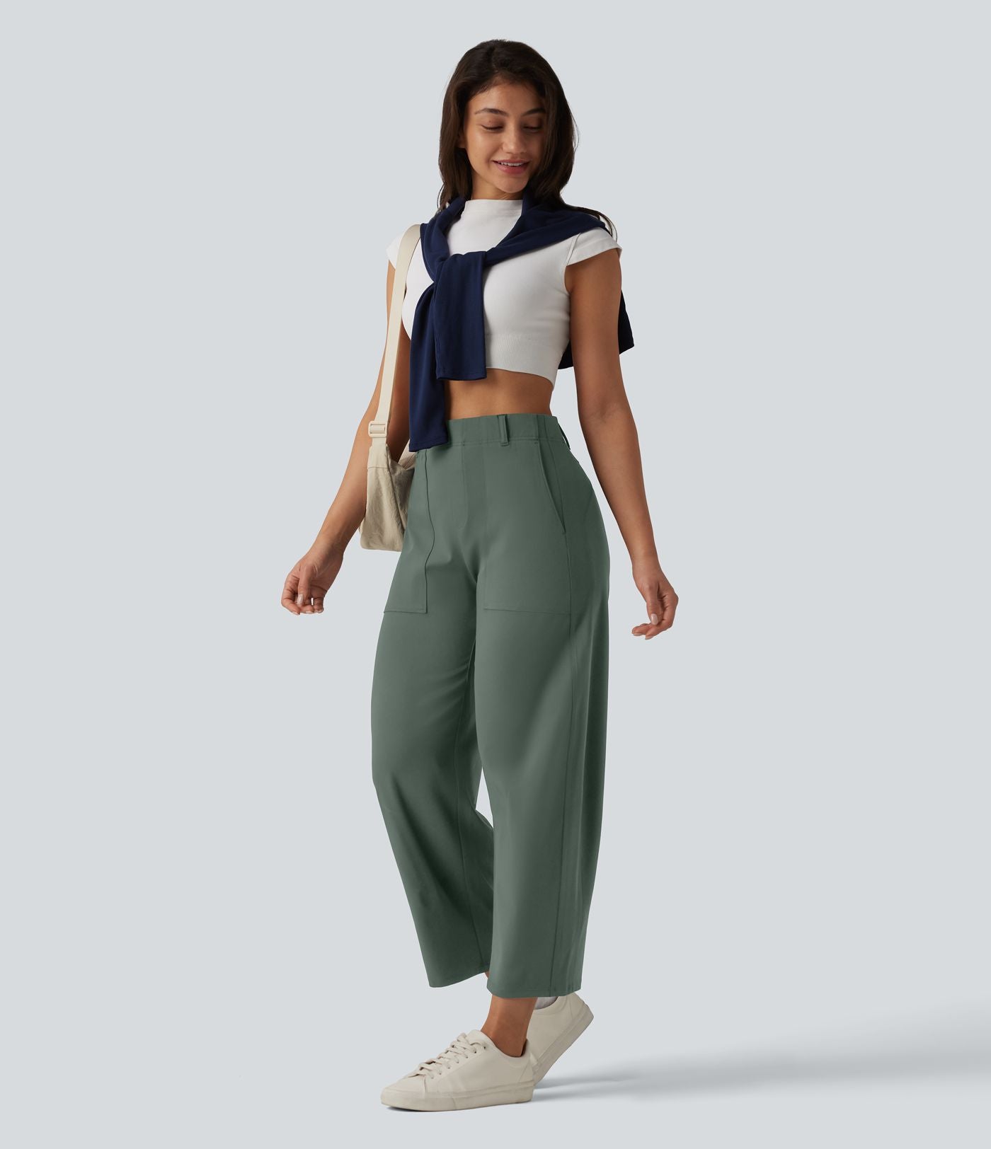 Pantalon barrel DayStretch taille haute avec poches