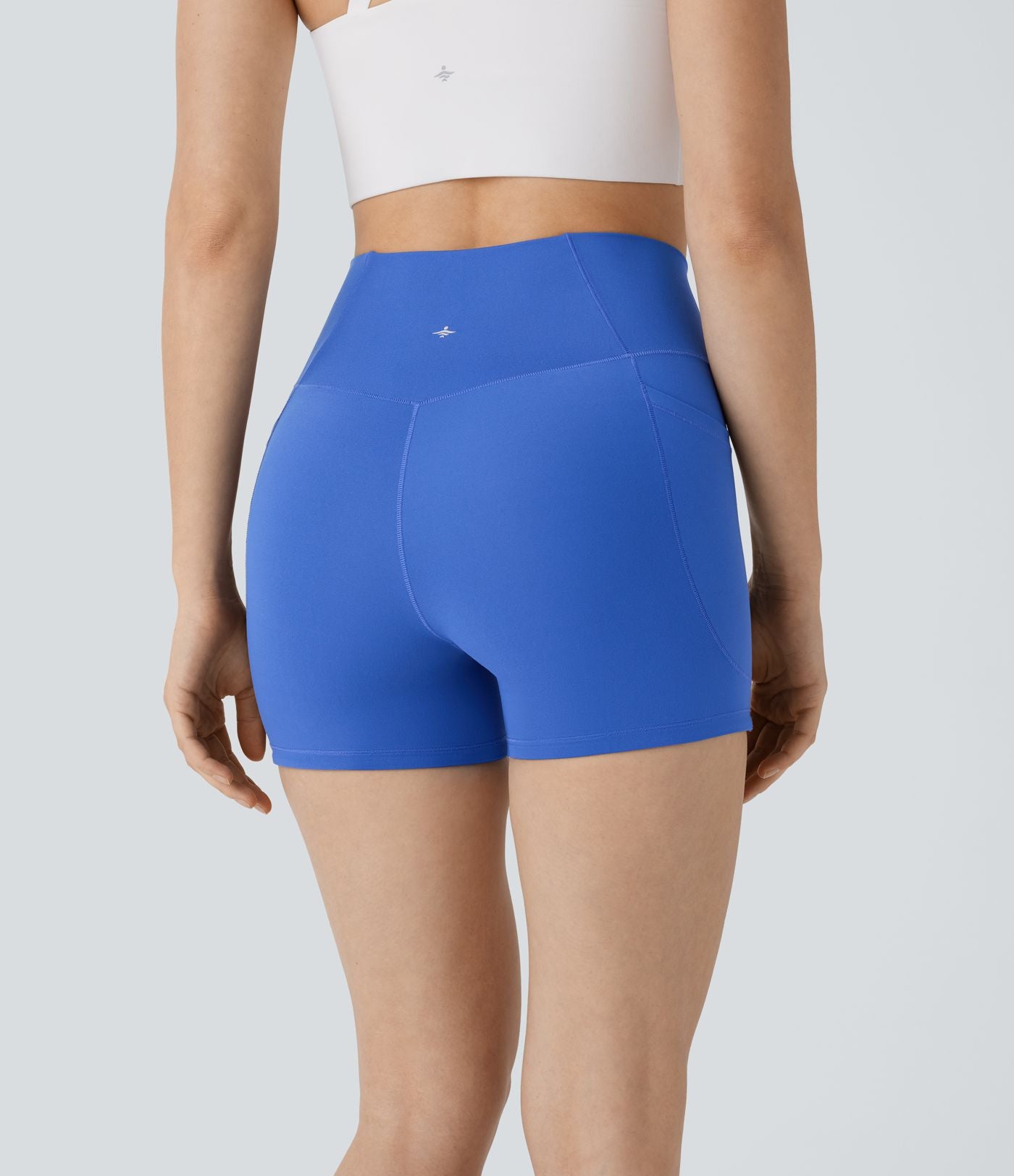 Short Biker de Yoga Softlyzero™ Taille Haute Croisée avec Poches Latérales, Antidérapant 7,5 cm - Protection UPF50+
