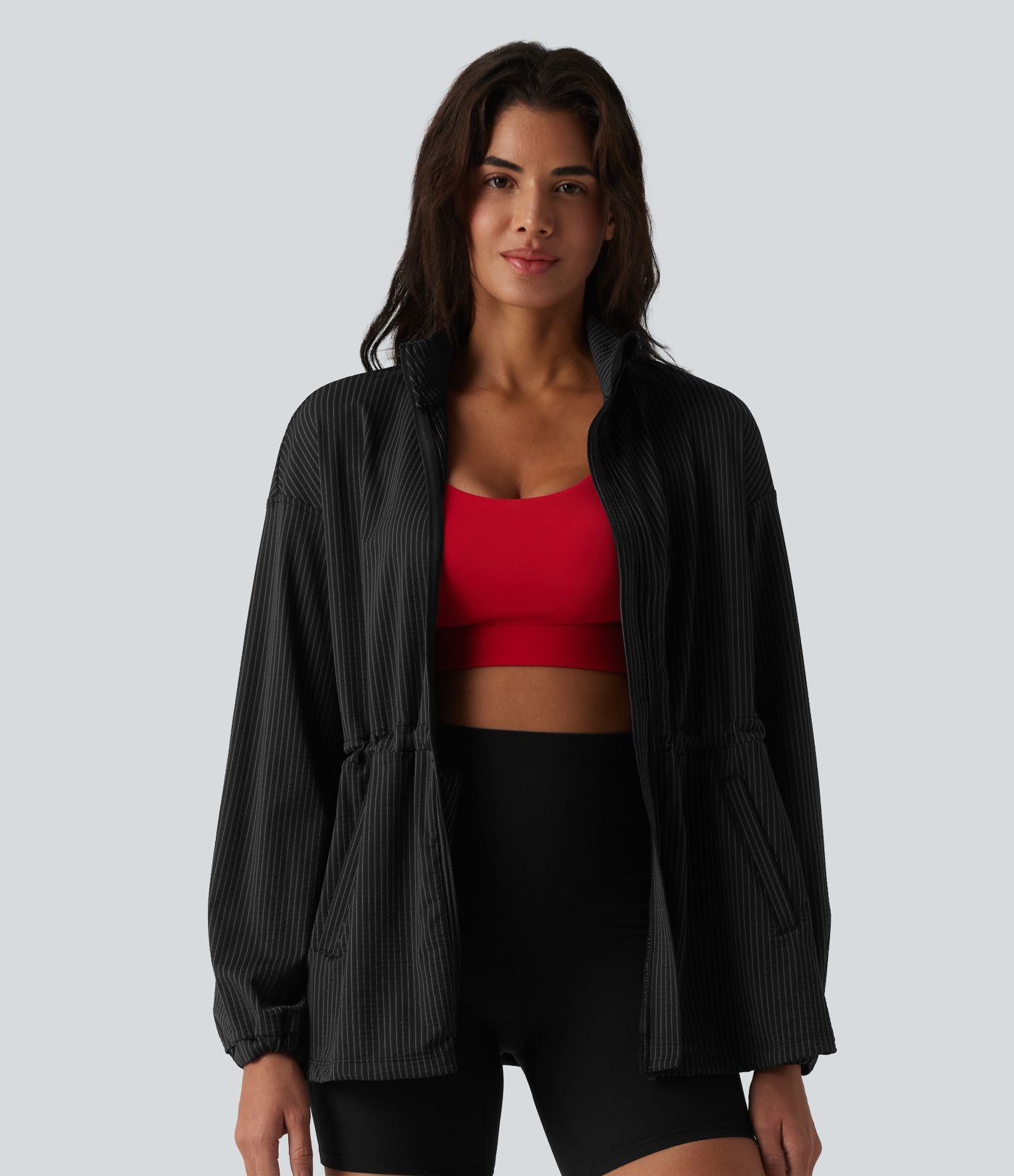 Veste sport manches longues séchage rapide à cordon de serrage intérieur - UPF40+