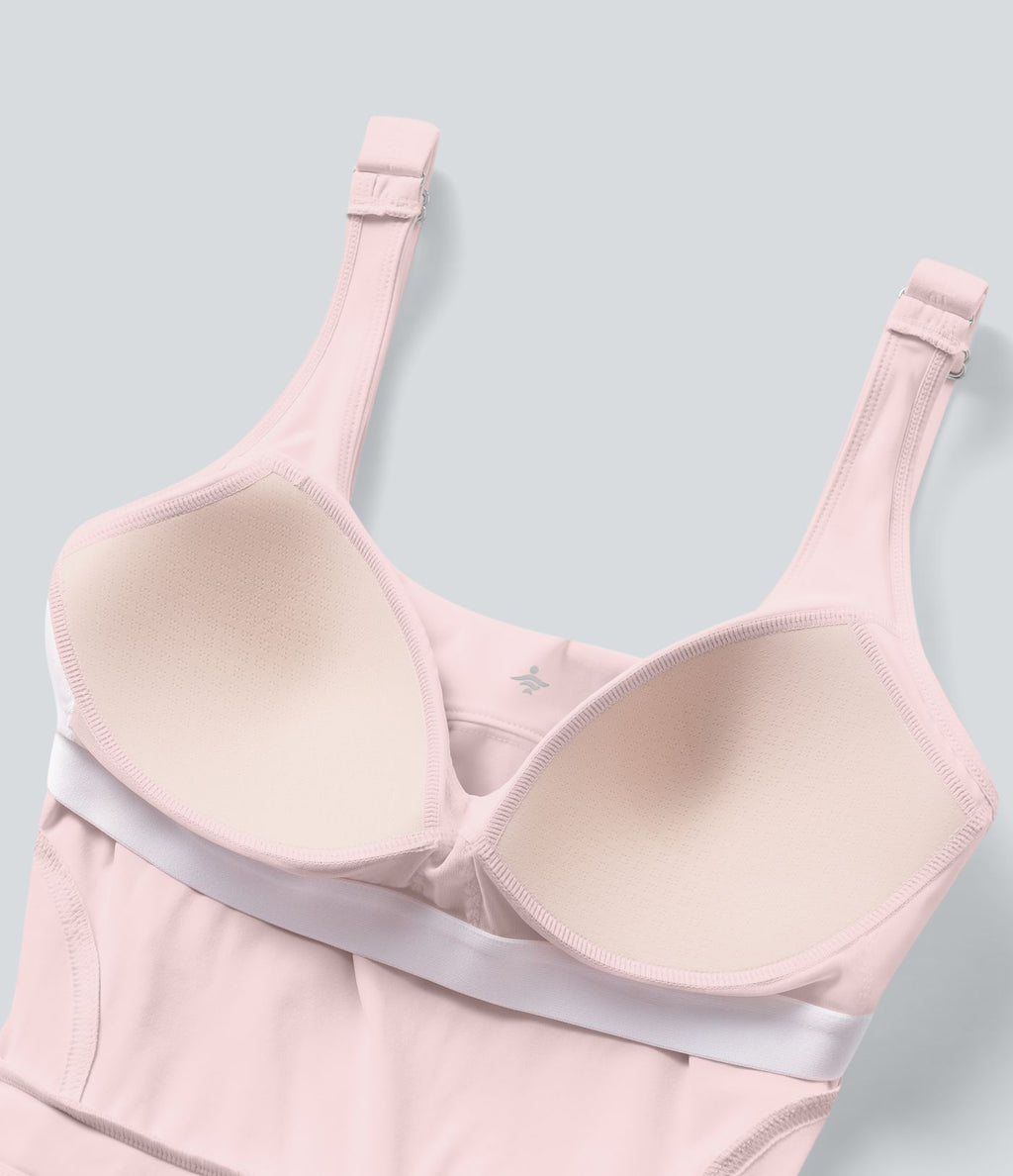 Robe active de yoga 2-en-1 Softlyzero™ Plush avec bretelles ajustables, armatures push-up, dos nu et poches-Easy Peasy