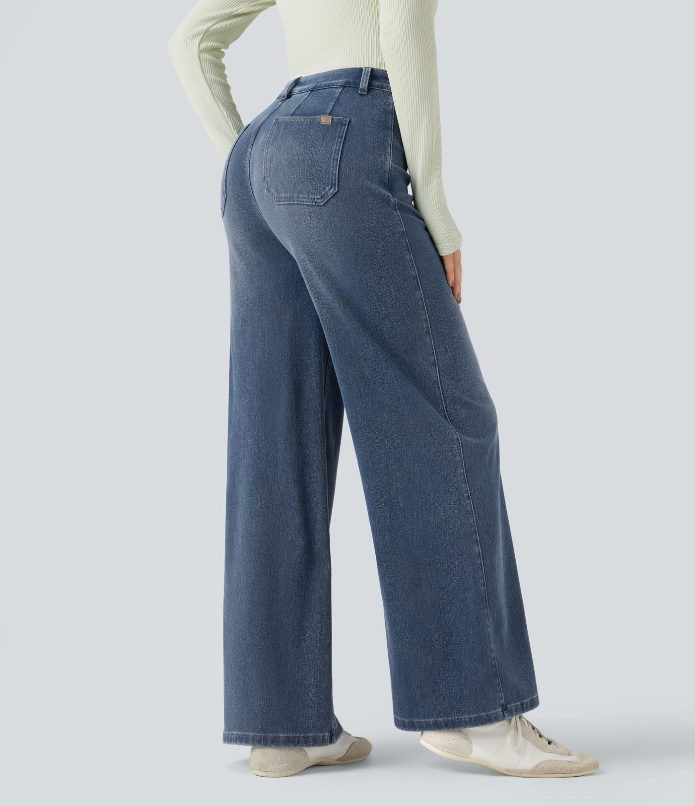 Halara Flex™ Jean large décontracté taille haute gainant avec poches