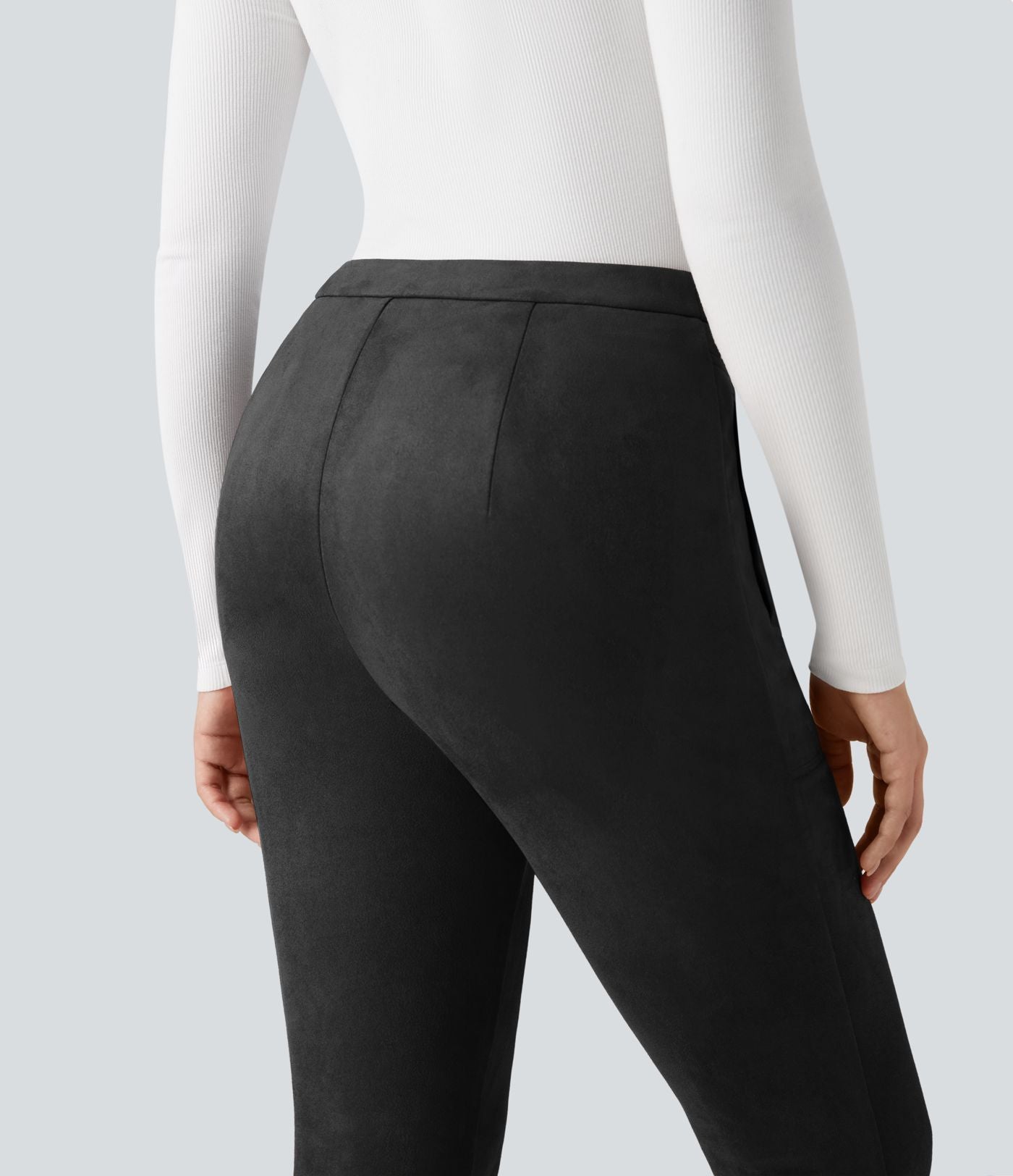 Legging suédine taille haute avec poches