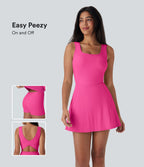 Robe SoftlyZero™ Airy de danse mini 2-en-1 dos nu, col U, bretelles croisées, poches latérales et effet frais InstantCool, accès facile Easy Peasy