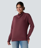 Sweat-shirt décontracté SpacerTek™ col bénitier et manches longues