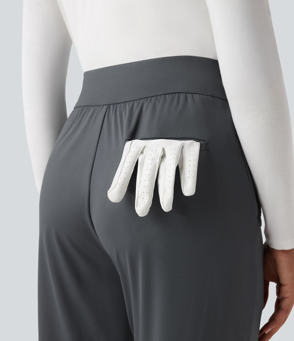 Pantalon de golf taille haute à coupe droite avec poches - Tee de golf