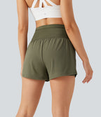 Short de course SpeedWave™ taille haute mesh contrastant 2-en-1 séchage rapide avec multiples poches