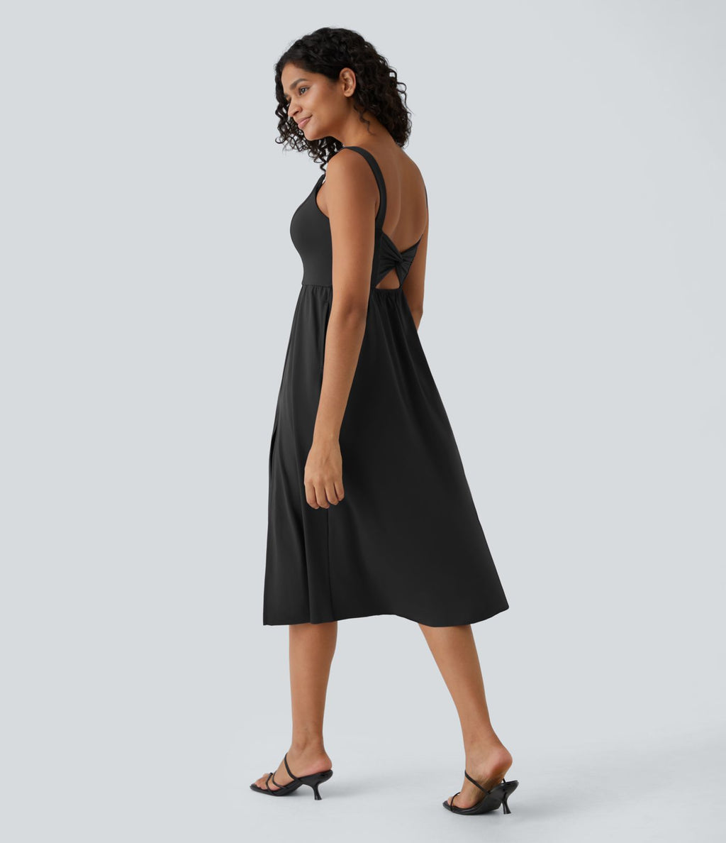 Robe décontractée mi-longue rembourrée A-D