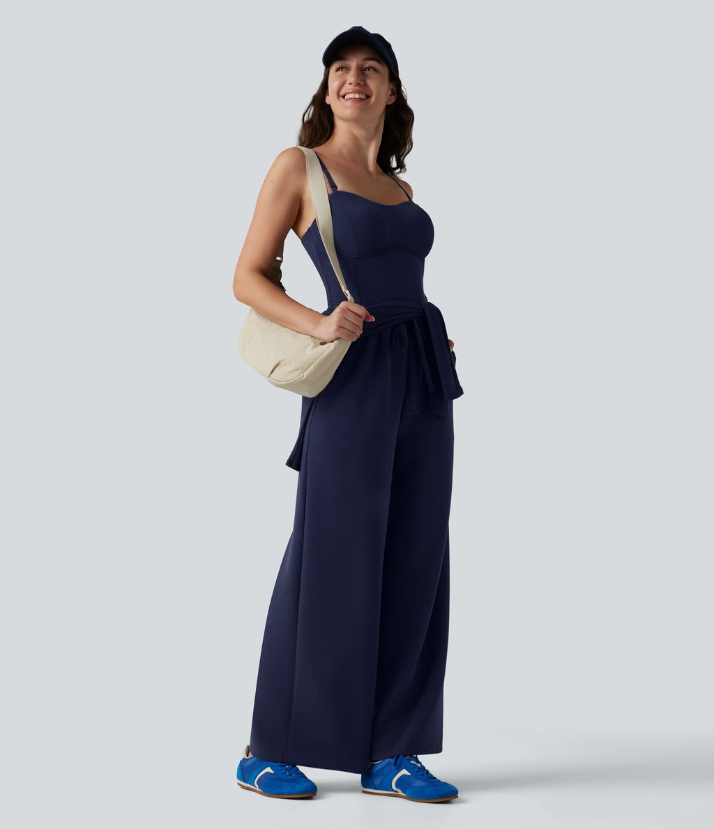 Combinaison Easy Peasy SpacerTek™ décontractée à bretelles amovibles, cordon de serrage, soutien-gorge intégré et poches