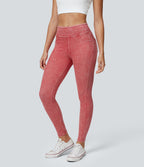 Halara Flex™ Jegging Casual Tricot Extensible Coloré Taille Haute Poches Arrière Latérales